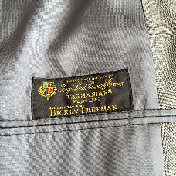 Hickey Freeman Loro Piana Wool Blazer Mens Size 44R Gray Plaid Sport Coat Jacket - Picture 7 of 7